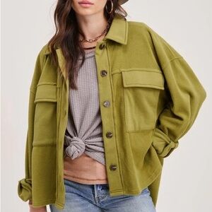 NWOT‎  LA MIEL Chartreuse Button-Up Shirt SZ Med